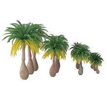 12 pcs Modelo de Layout de Trem Escala Da Floresta Tropical de Coco Palmeiras 1: 100-1: 250 Kits Modelo de Construção Casa De Bonecas Decoração Coleção