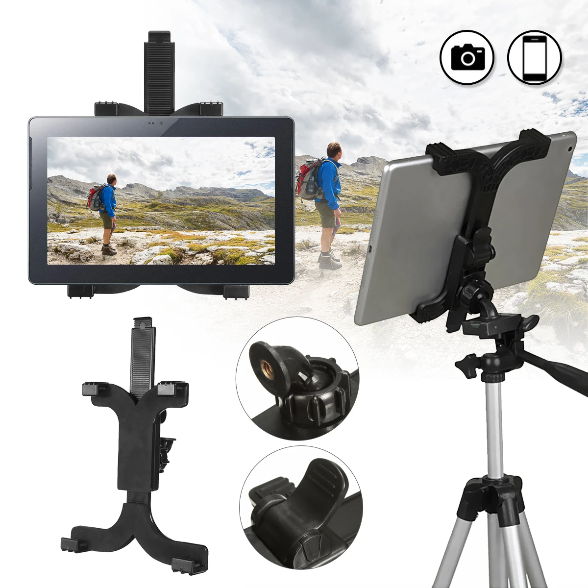 

LEORY Tablet PC Stand Holder for iPad Air Mini Adjustable Tablet Laptop Bracket Stand Cradle Tripod For Samsung for Camera Mount