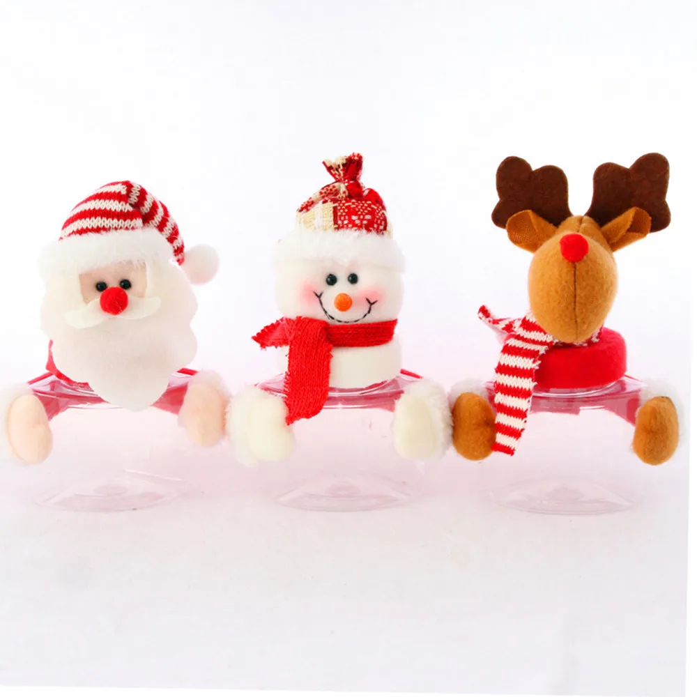 

2019 Christmas Candy Santa Claus Desktop Window Decor Basket Storage Candy Decoration Cartoon Santa Claus pattern Storage Basket