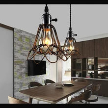 Creative American country loft pendant light restaurant bedroom bar living room cafe Lamp Retro chandelier iron cage headlight multicolor modern creative concise iron pendant light cafe ber bedroom restaurant livingroom decoration lamp free shipping