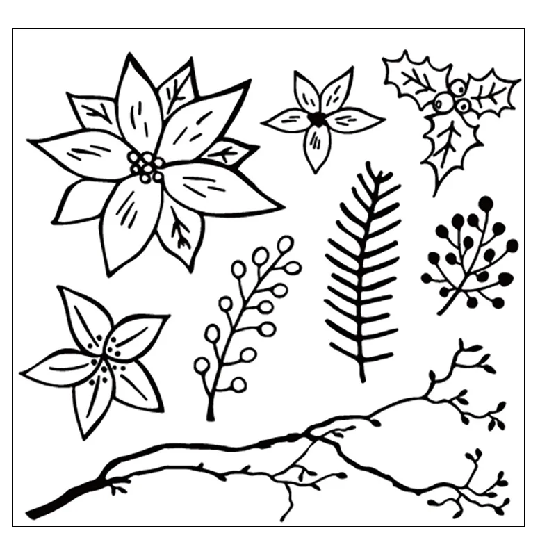 

Petals and Leaves Silicone Clear Stamps/Seal For DIY Scrapbooking Decorative Card Making Craft Fun Decoration Supplies