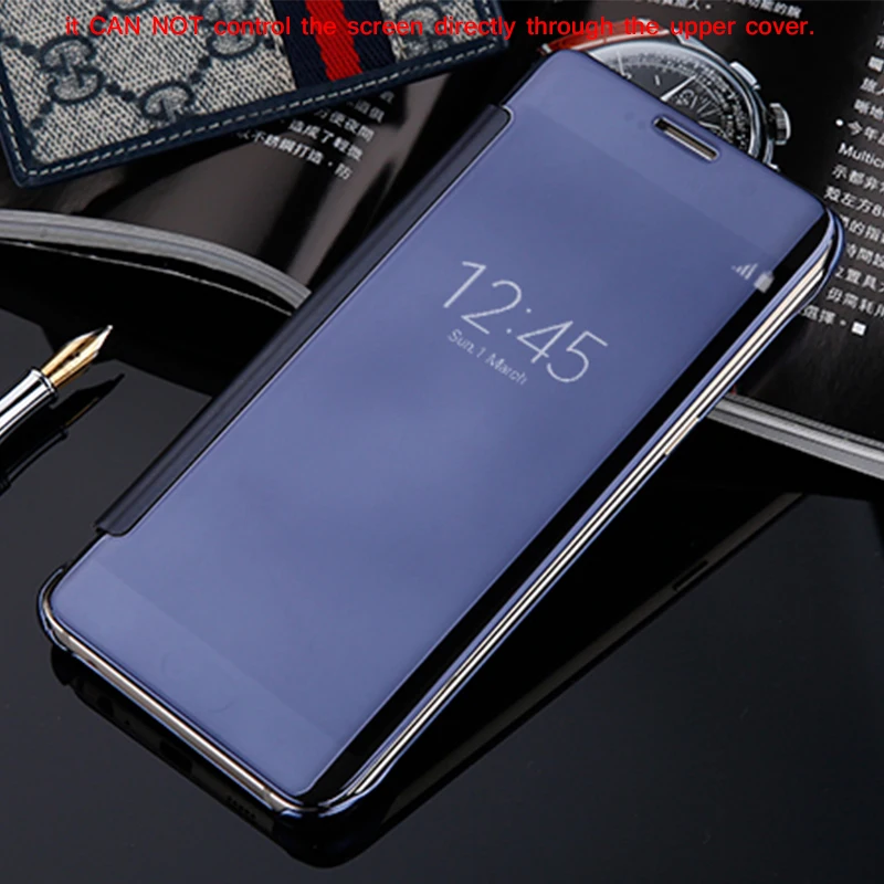 Чехол для Samsung Galaxy S9 S8 S7 Edge S6 зеркальный прозрачный чехол-книжка S5 C5 C7 Note 8 кожаный