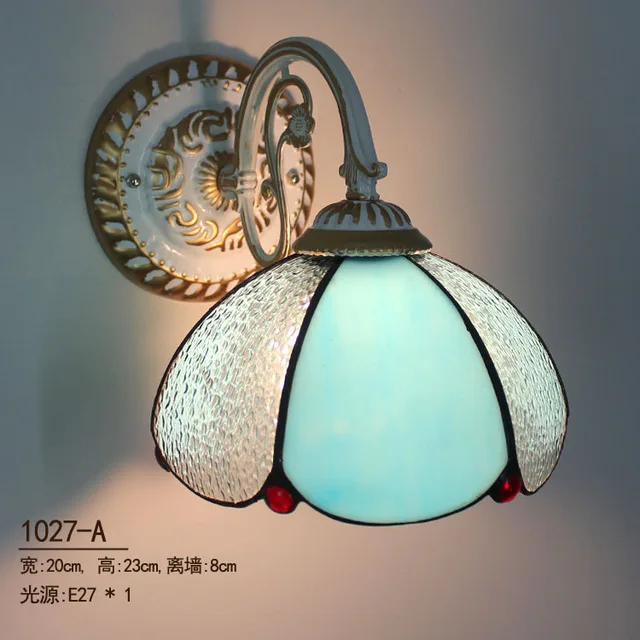 Средиземноморский декор, прикроватная настенная лампа, черный, белый цвет, E27 Светодиодный настенный зеркальный светильник для ванной комнаты, передняя лампа для душа, макияж - Цвет абажура: H