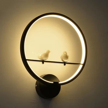 

Modern creative LED wall lamp for bedroom next to two bird indoor wall living room dining hall lighting decoration