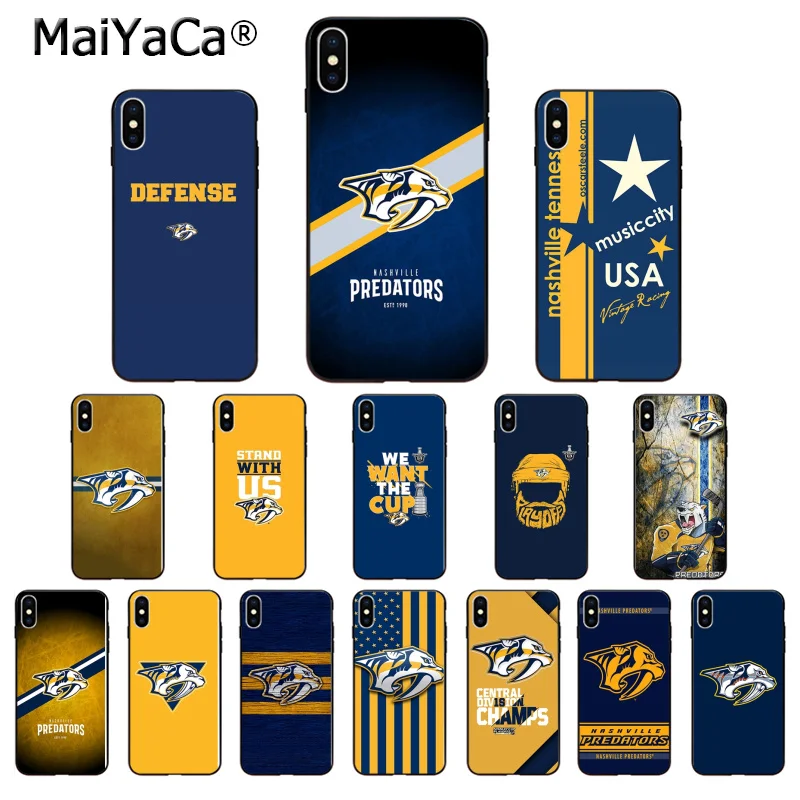 MaiYaCa Nashville Predators ТПУ Мягкие аксессуары для телефонов чехол для телефона для iPhone 5 5Sx 6 7 7plus 8 8Plus X XS MAX XR