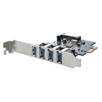 

4-Port SuperSpeed USB 3.0 PCI 15-pin SATA Power Connector Express Controller Card Adapter Low Profile
