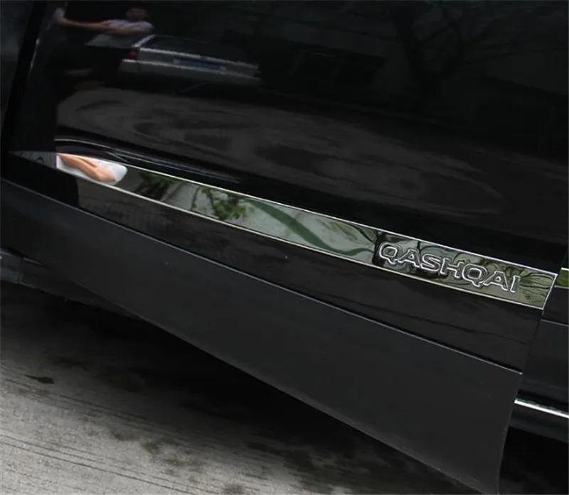 Хромированная Боковая дверь кузова формовочная Накладка линии гарнир протектор Аксессуары для Nissan Qashqai j11