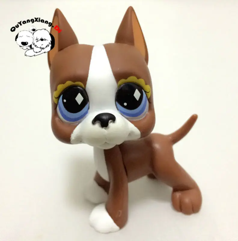 CWG041 Pet Shop фигурка животного коричневый и белый датский дог щенок бриллиантовые