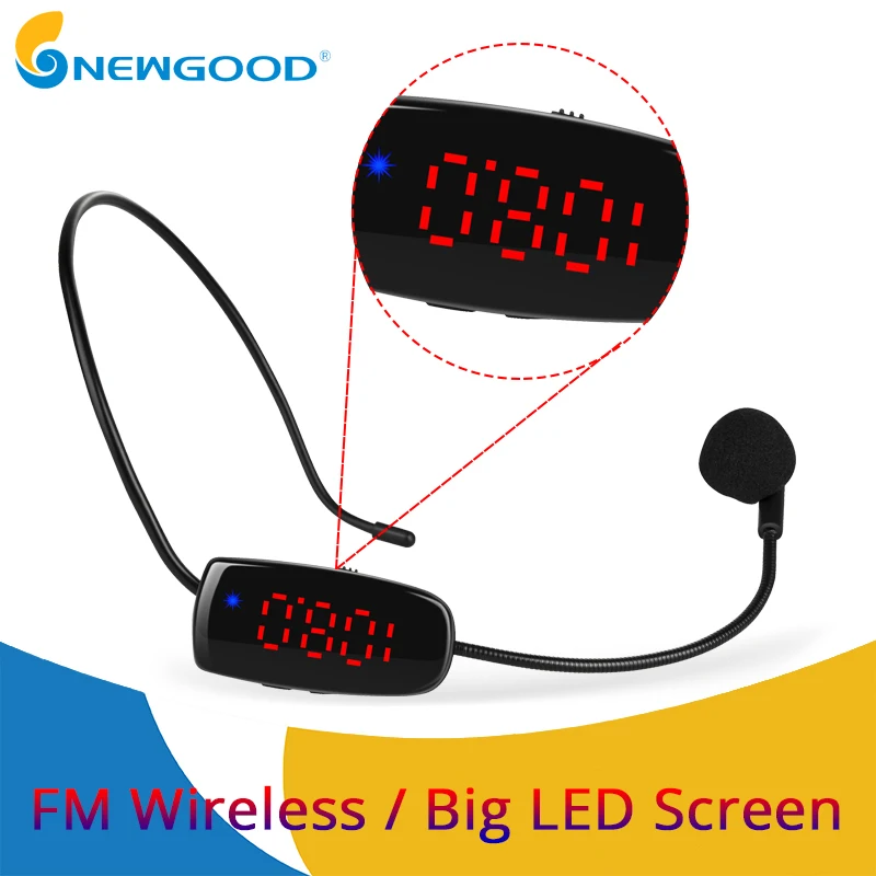 

Wireless Microphone Headset MIC Voice Amplifier FM Transmitter 87.5-108MHz & Rechargeable battery For Teaching Tour Guide
