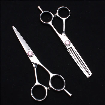 

2Pcs 5.5" 16cm 440C Engraving Logo Professional Hairdressing Scissors Cutting Shears Thinning Scissors Salon Hair Scissors C9012