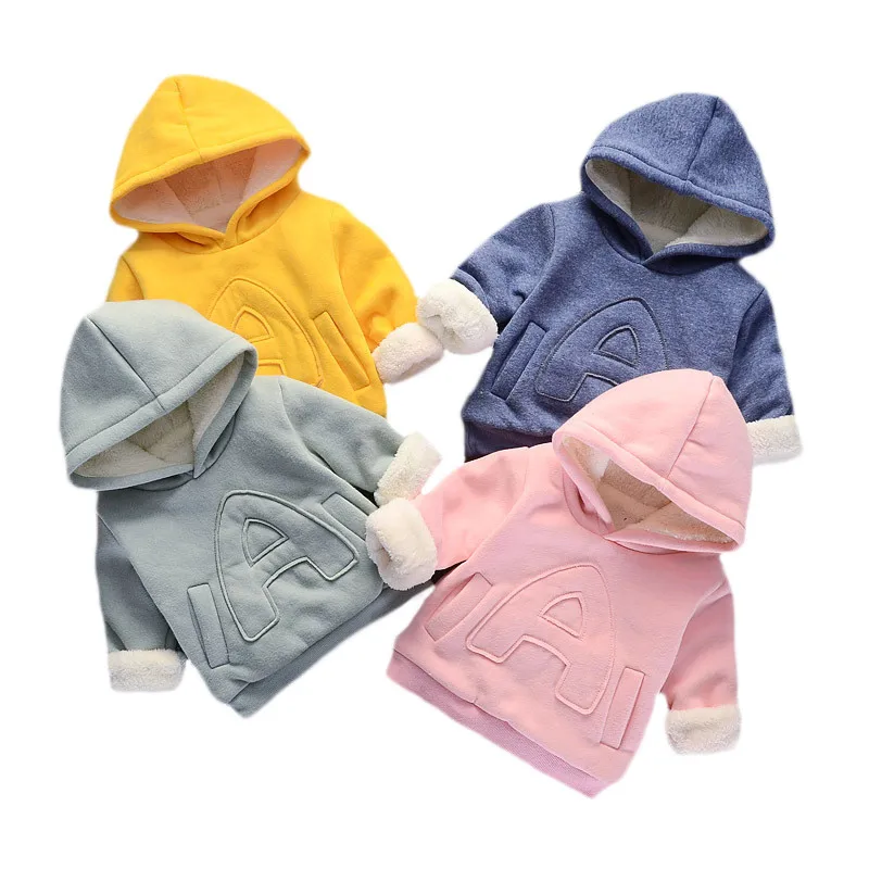Baby Girl Boys Clothes Winter Thick Warm Children's Sweatshirt  Toddler Casual Hoodies for Girls Kids Plus Velvet Tops Costume 1