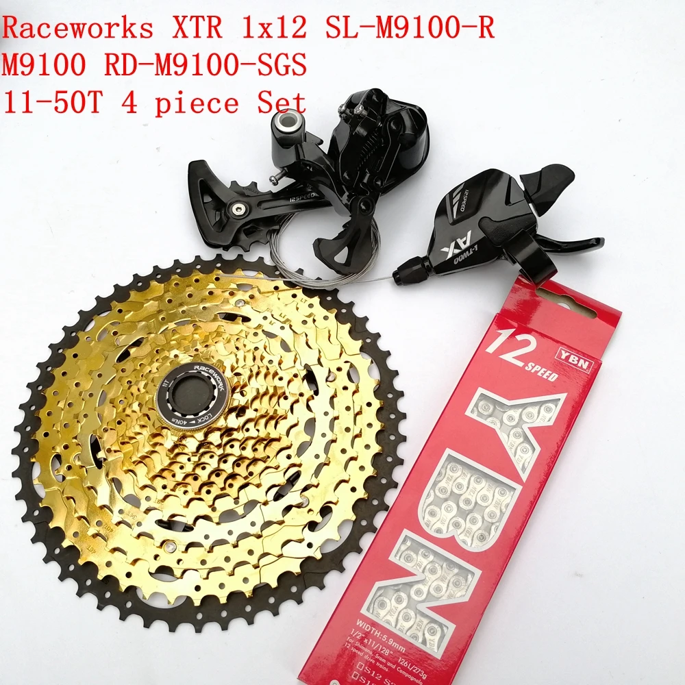 Raceworks 1x12 Spd SL-M9000-R CN/CS-M9100 RD-M9000-SGS 11-50 T 4 piezas SunRacc MZ 12 velocidad de transmisión de grupo