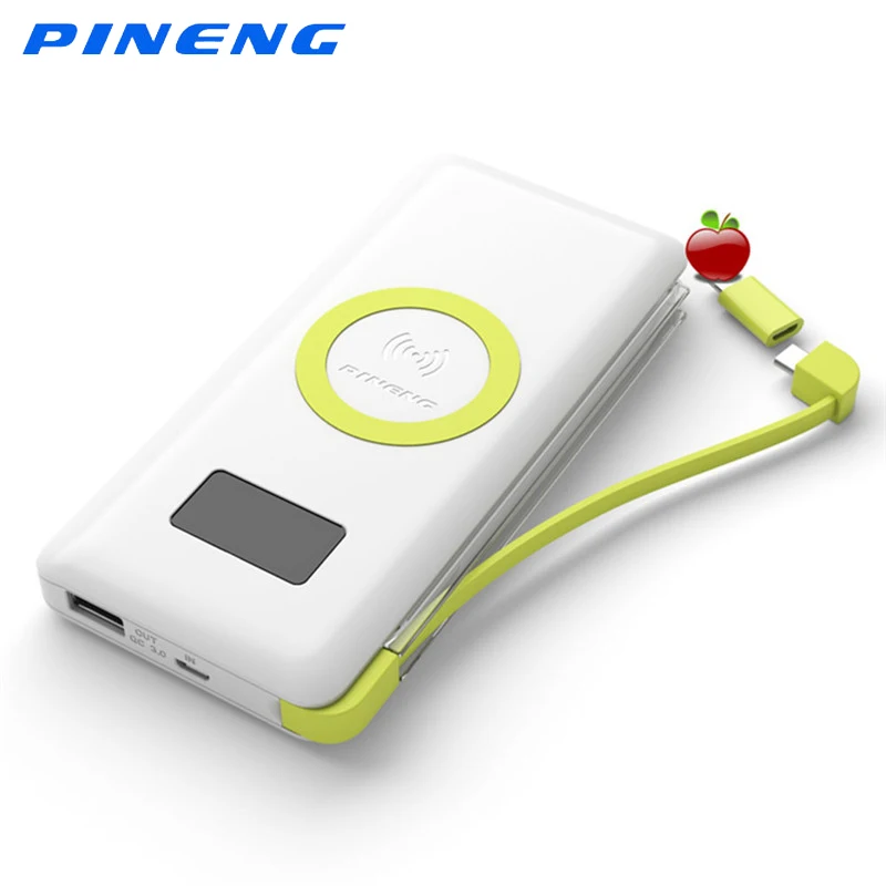 bilder für PINENG 10000 mAh Schnelle Drahtlose Entgelt Externe Batterie Tragbare Pover Bank Eingebaute Licht Mit QC3.0 Standard Für Elefon s8 bilder für PINENG 10000 mAh Schnelle Drahtlose Entgelt Externe Batterie Tragbare Pover Bank Eingebaute Licht Mit QC3.0 Standard Für Elefon s8