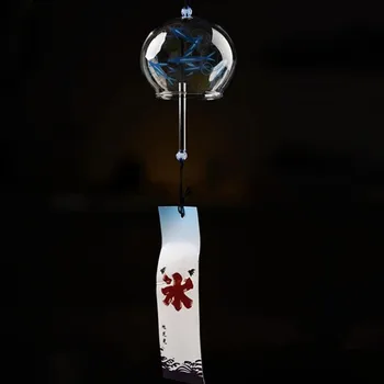 

8pcs/pack 7*8cm Japan Style Glass Bell Diameter=8cm Height=7cm Hand Drawing Glass Windchime Friend Gift Hanging Home Decorative