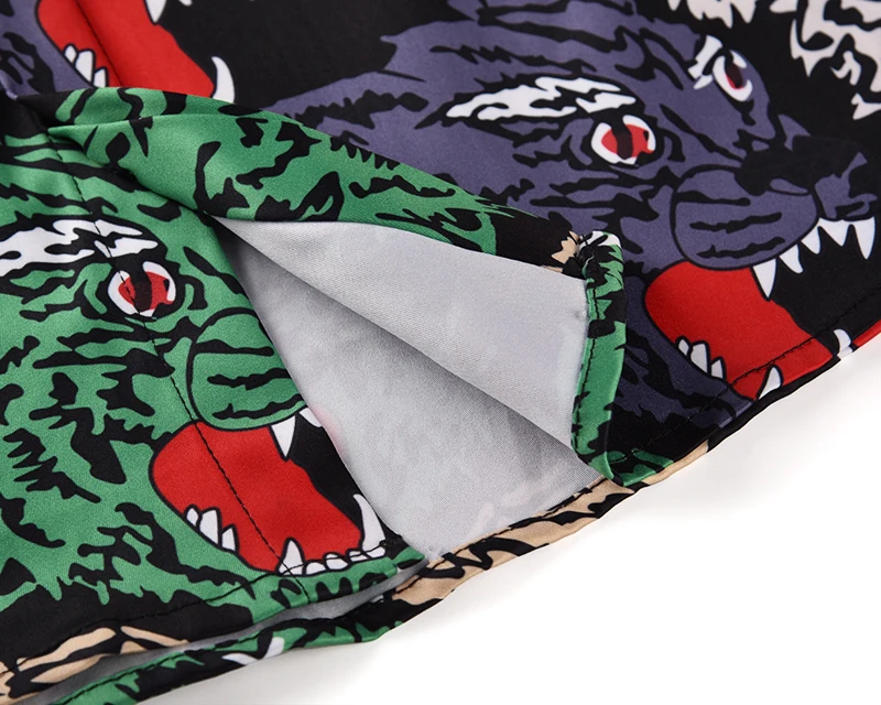 XIMIWUA 2019 New Arrival Men Luxury Shirt Casual Slim Fit Hawaiian Shirts Animal Print Long Sleeve Shirt Men Chemise Homme