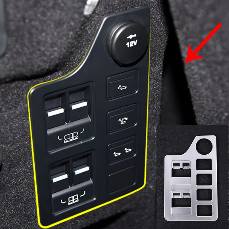 For Land Rover Discovery 5 LR5 2017 Car-styling ABS Matte Chrome Trunk Electric adjustment Button Frame Cover Trim Refit Parts For Land Rover Discovery 5 LR5 2017 Car-styling ABS Matte Chrome Trunk Electric adjustment Button Frame Cover Trim Refit Parts