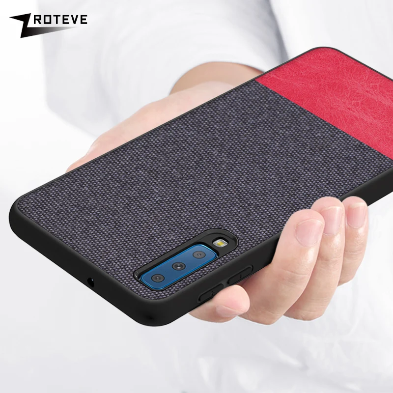 

Case For Samsung A7 Silicone TPU Canvas Back Cover Fashion Cloths Fabric Case Cover For Samsung Galaxy A9 A7 A5 2018 Phone Cases