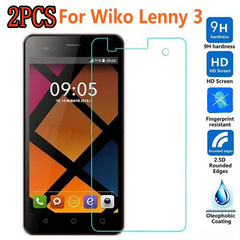 2 шт закаленное стекло для WIKO LENNY 3 Защитная пленка 9H защита экрана