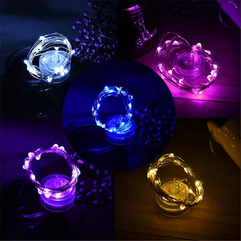 

HUANJUNSHI 2M 20 led Battery Powered Decorative LED Copper Wire Fairy String Lights For Christmas Wedding Bedroom Party
