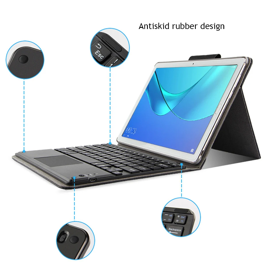 Чехол с Bluetooth клавиатурой для Huawei MediaPad M6 Pro 10 8 дюйма чехол VRD L09 W09 кожаный планшета