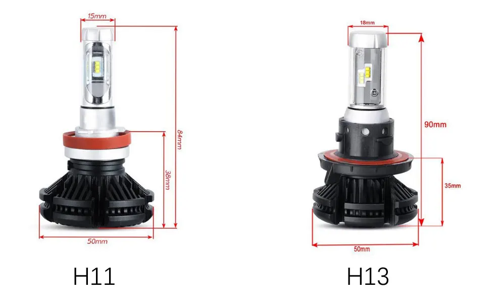 Автомобильный светодиодный фары H7/9006/H4/H11 светодиодный фары лампы X3 ZES чип 50 Вт 12000 лм/пара IP68 200 м дальность дальности Hi/Lo луч яркая лампа авто