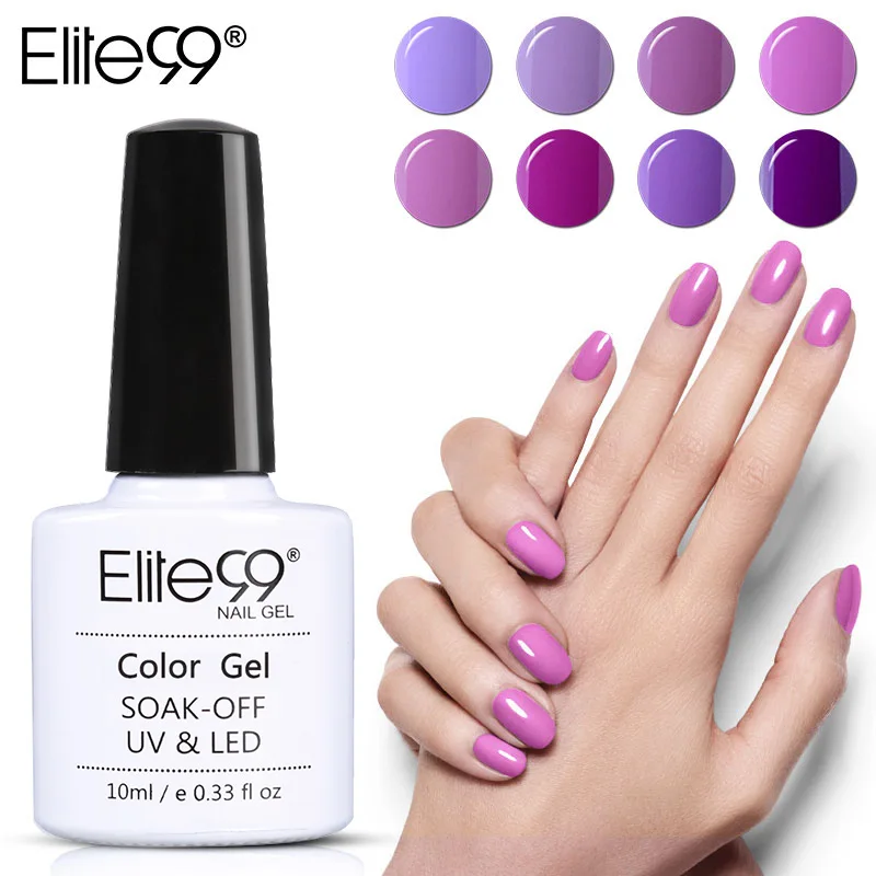 

Elite99 10ML Gel Nail Purple Colors Fashion UV Gel Nail Polish Soak Off Vernish Semi Permanent LED Nail Polish Lacquer Gelpolish