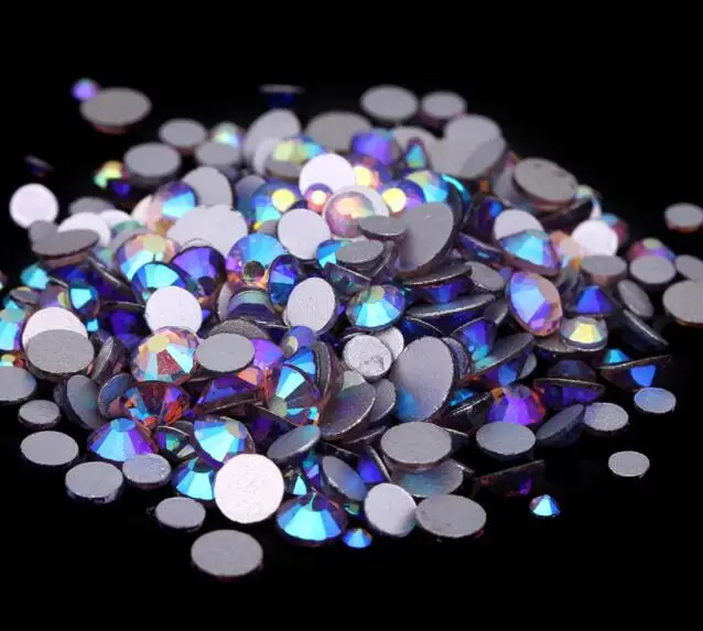 

Lt.Amethyst AB ss3,ss4,ss5,ss6,ss8,ss10,ss12,ss16,ss20,ss30 Flat Back Crystal Non Hotfix Nail Art Glue On Rhinestones