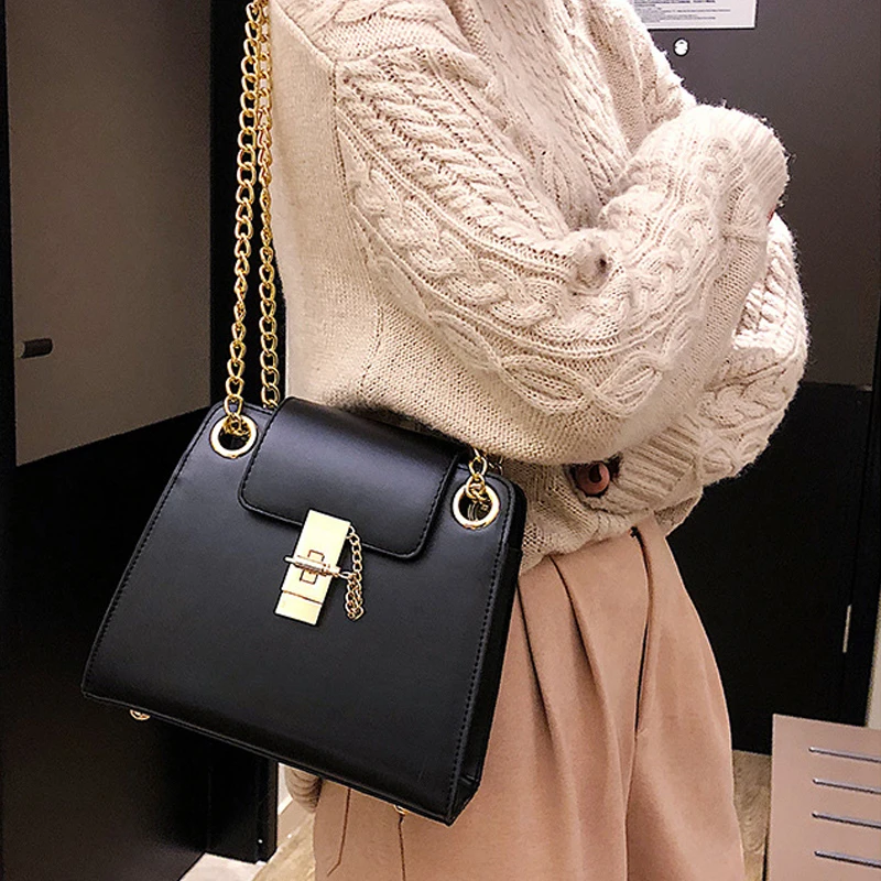 

JI HAO Brand Design Single Shoulder Bags Women PU Crossbody Bag Female Chains Small messenger bag Ladies Vintage Flap Women Bags