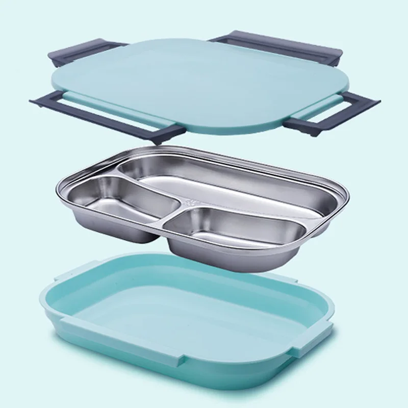 Diamond Cover 304 Stainless Steel Bento Food Storage Container Plastic Seal Safe Kids Student Lunch Box China Japanese Style