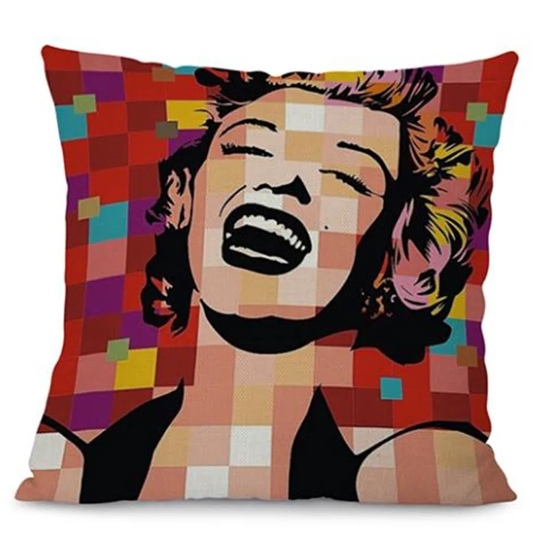 Cushion Cover 3D Printed Superstar Cotton linen Pillowcase Office Bedroom Chair Seat Throw Pillow Cushion Decoration