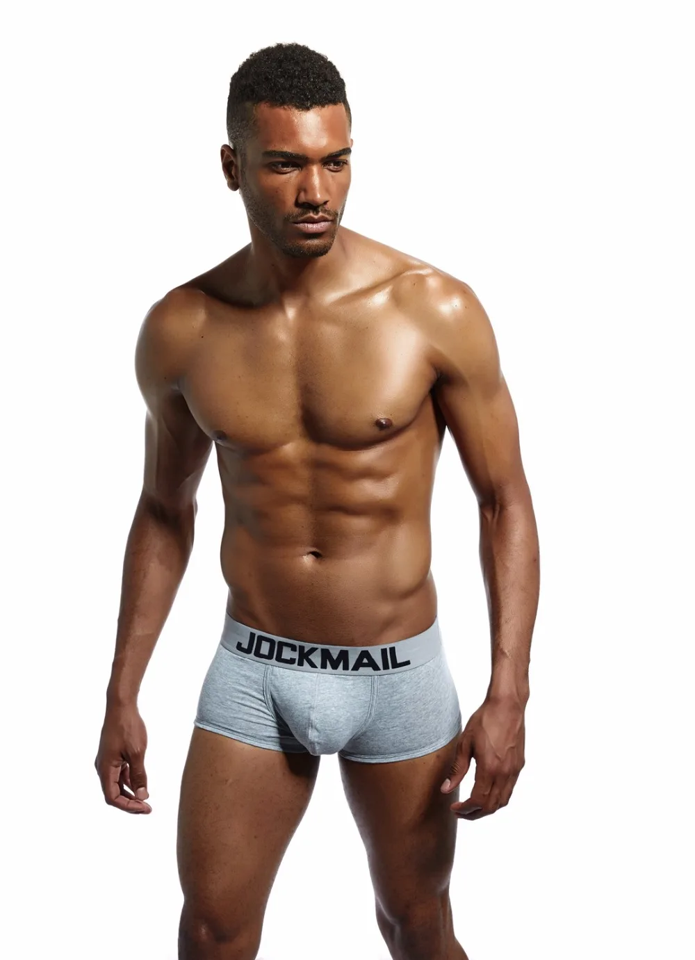 JOCKMAIL, 6 шт./лот, классические, белые, одноцветные, хлопковые, сексуальные, мужское нижнее белье, боксеры, шорты, u-образные, для геев, с мешочком для пениса, мужские трусы