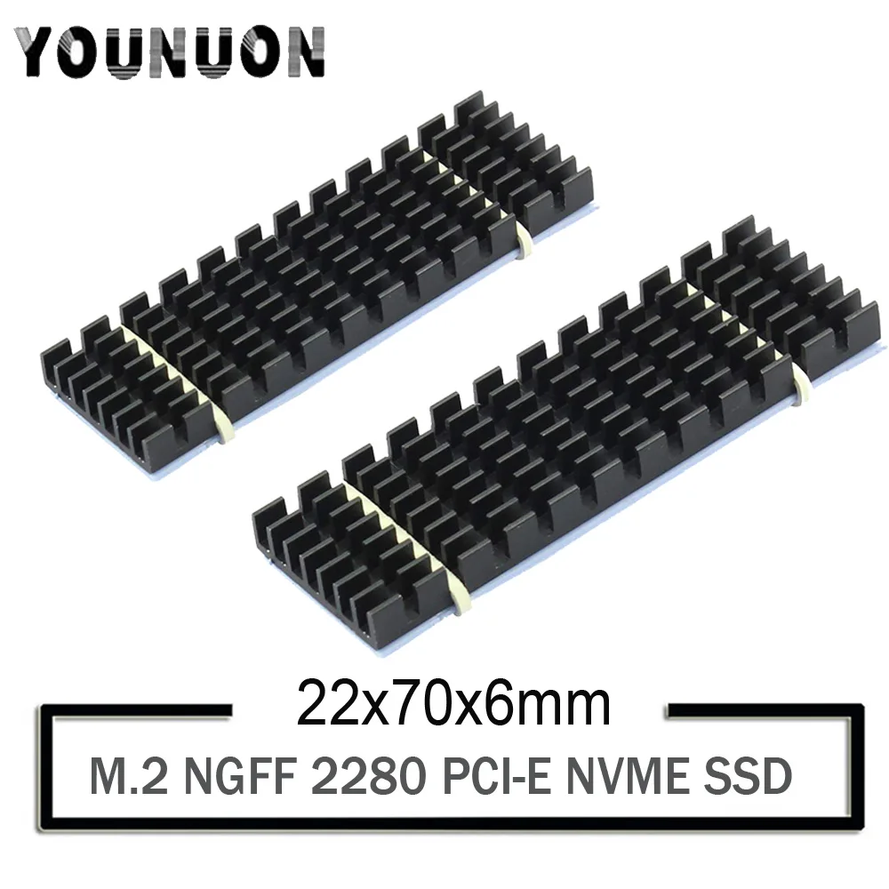 2Pcs YOUNUON Aluminum Heatsinks for PCIe NVMe M.2 2280 SSD with