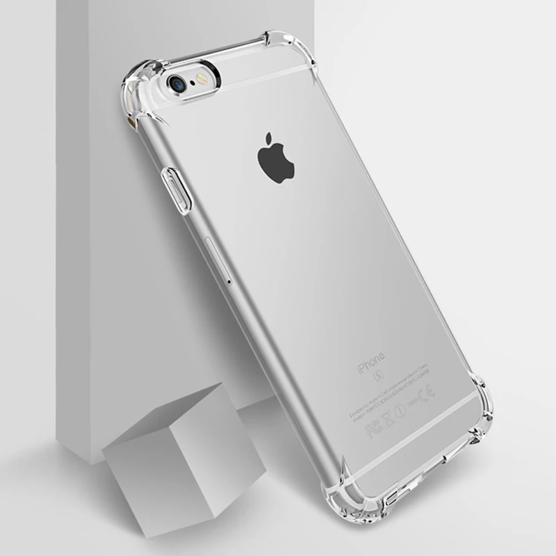 Противоударный кристально чистый чехол для iPhone XS Max XR X 8 7 6 6X6X7 Plus подушка безопасности Защита от падения Чехол прозрачный мягкий ТПУ чехол