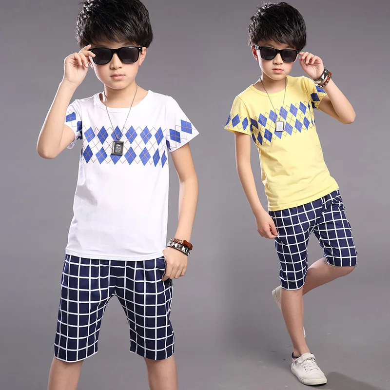 

Kids Clothes For Boys Summer Boys Sports Suits Striped Cartoon T-Shirt + Pants 2Pcs Boys Clothing Sets Fashion Baby Clothes Boy
