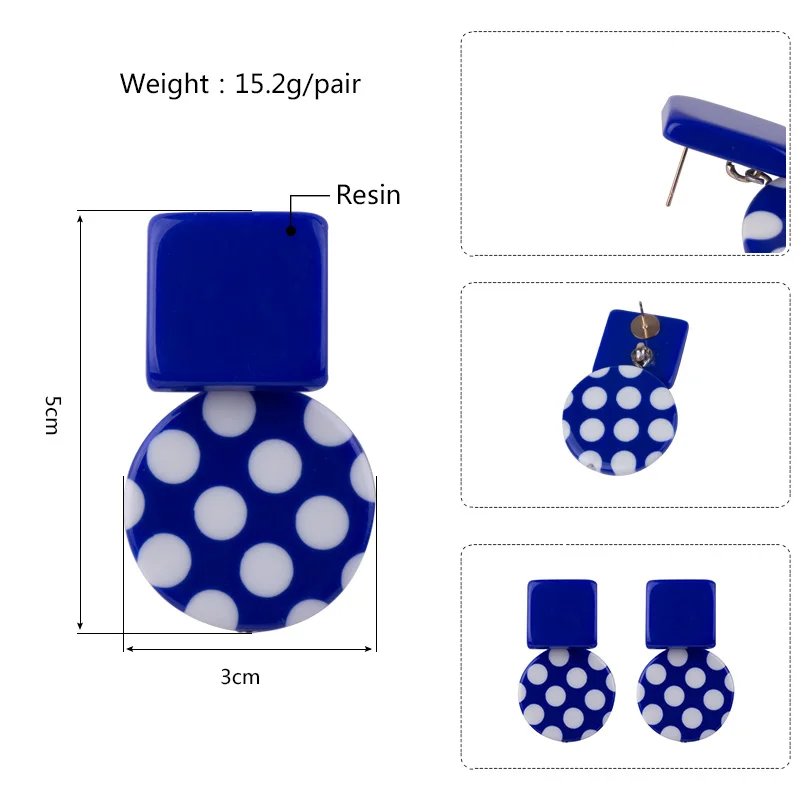 Vintage New Fashion Resin Long Big Drop Earrings for Women Round Geometric Spot Acrylic Earring For Girls Party Gifts Jewelry (6)