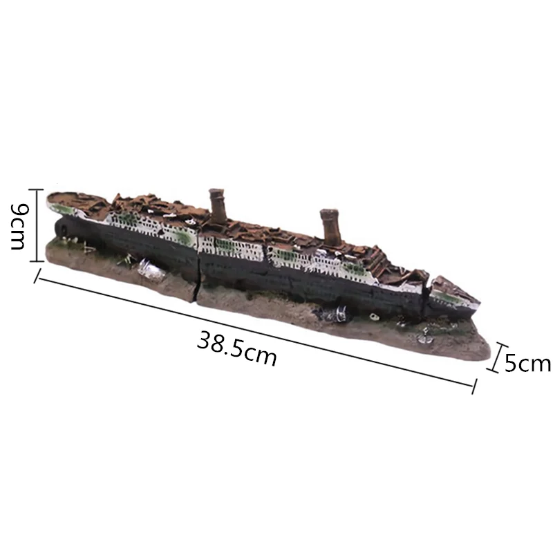 Титанический корабль, лодка, аквариум, украшение, смола, Искусственный аквариум для рыб, затонувшая лодка, Круизный орнамент корабля, скрывающаяся пещера для рыб