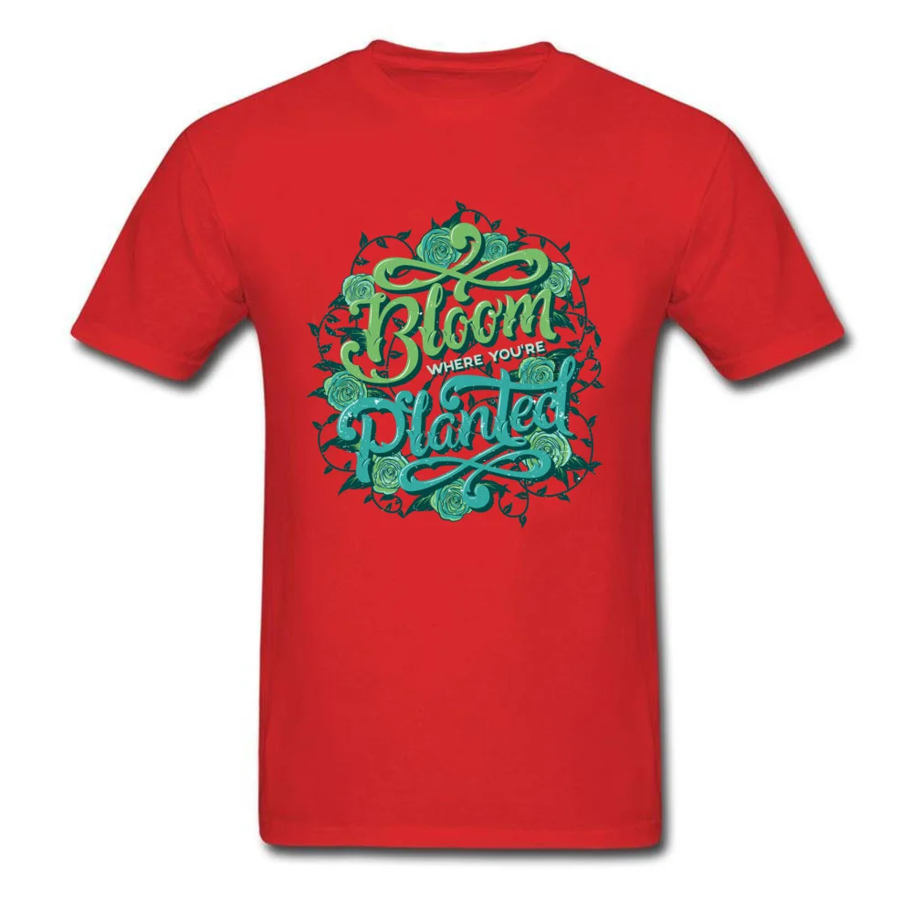 Hip Hop Men T Shirt O Neck Short Sleeve 100% Cotton Bloom Tops Shirts Printed T Shirt Drop Shipping Bloom red
