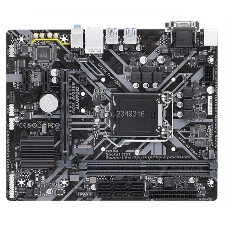 

For Gigabyte GA-B360M D2V Used original Desktop B360 Motherboard B360M D2V Socket LGA1151 DDR4 USB3.0 SATA3