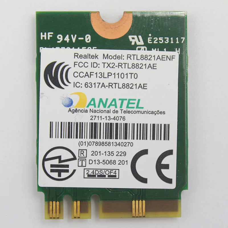 RTL8821AE 1x1AC+BT4.0 Cbt PCIE M.2 WLAN For Lenovo E41-80 B41-80 B51-80 E51-80 ideapad 710s-13isk Series,FRU 00JT482 SW10A11648