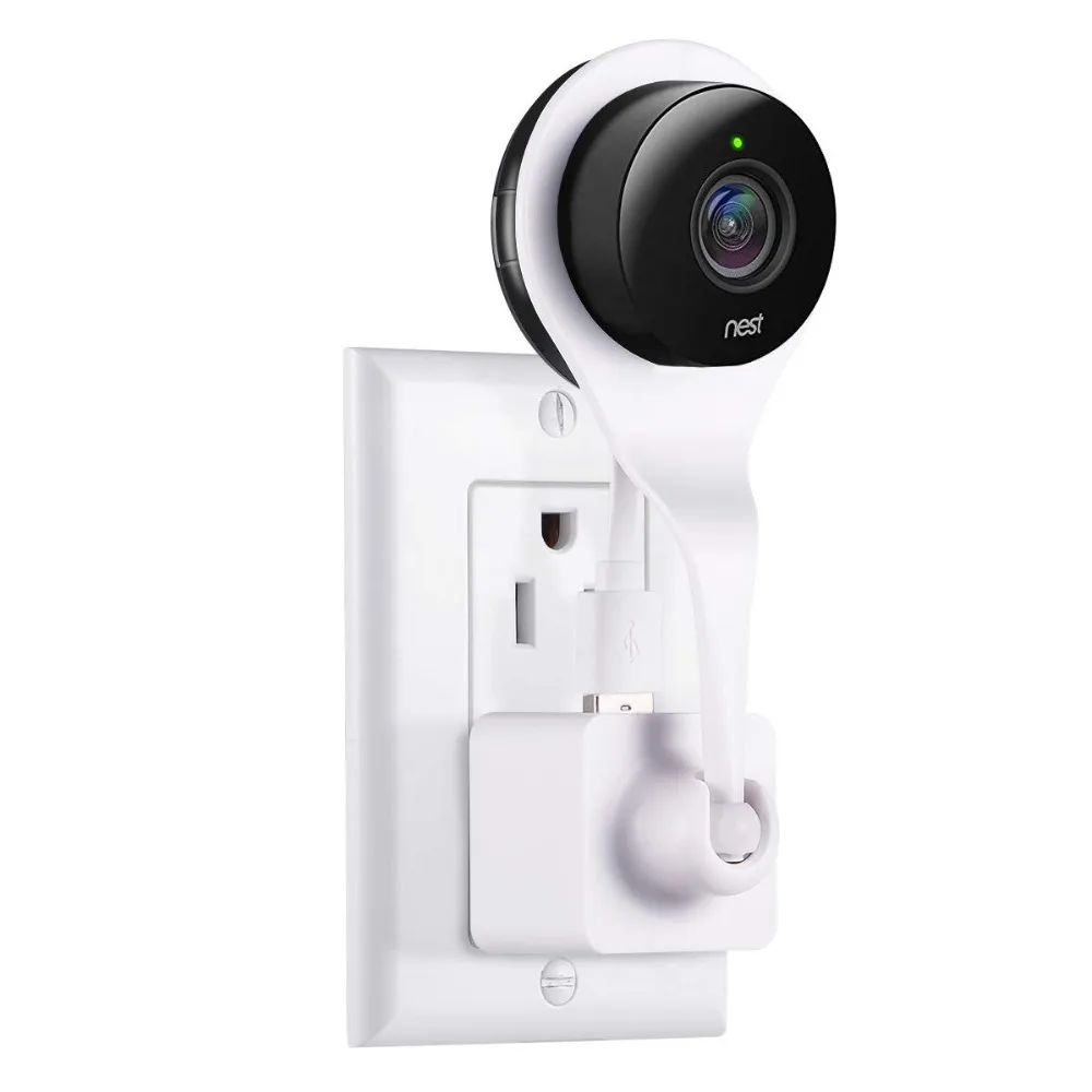 

AC Outlet Mount with 360 Degree Swivel for Nest Cam and Dropcam PRO No More Messy Wires and Drilling Wall Bracket