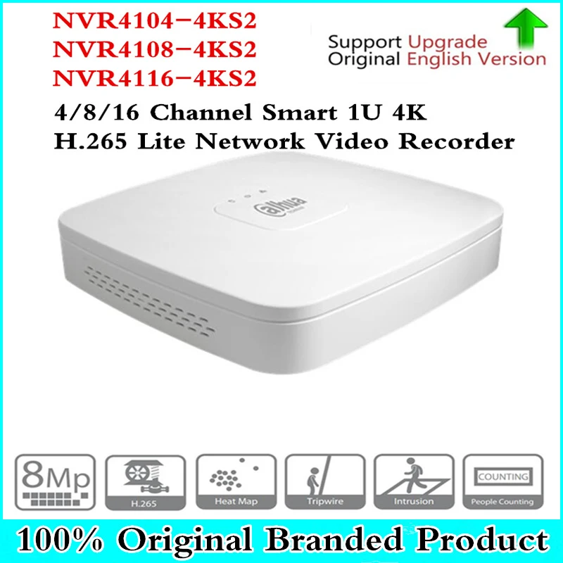 

Original DH english version mini NVR 4/8CH 1U Network Video Recorder NVR4104-4KS2 NVR4108-4KS2 NVR4116-4KS2 mini NVR