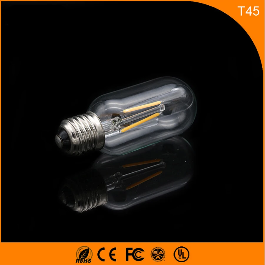 

50PCS 2W E27 B22 Led Bulb, T45 LED COB Vintage Edison Light ,Filament Light Retro Bulb AC 220V