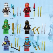 60 шт. 10041-10046 фигурки Kai, jay, Cole Zane Ллойд mit Dark Ghost Djinn Klinge совместимы с игрушкой