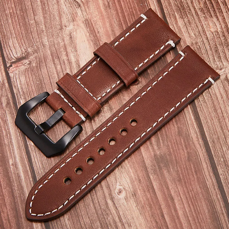 

REMZEIM Watchbands Genuine Leather Watch Band Straps 20mm 22mm 24mm Watch Accessories Women Men Brown Yellow Gray Belt Band