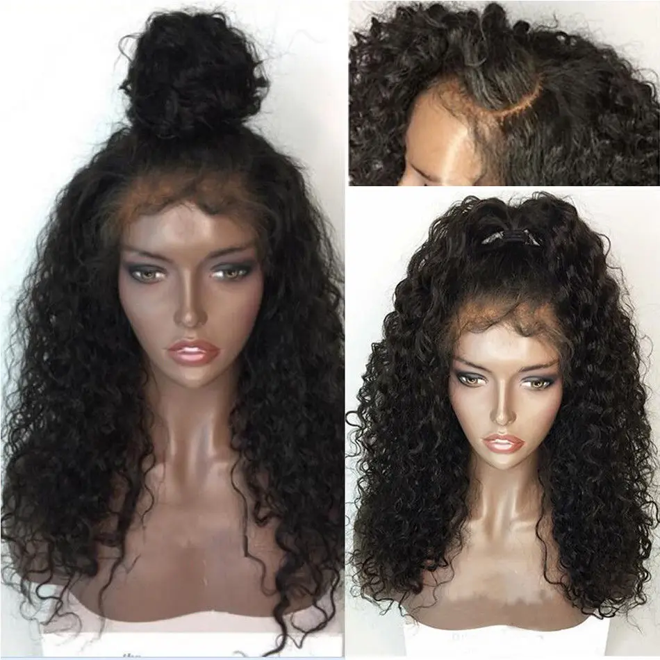 LUFFYHAIR малазийские кудрявые вьющиеся парики на кружеве для черных женщин 180% Полная плотность Remy человеческие волосы парик на фронте шнурка для черных женщин