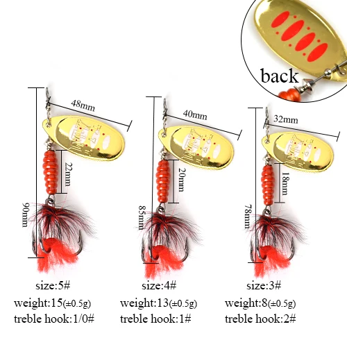 FTK 1 шт., металлическая рыболовная приманка 8,5 г, 13 г, 15 г, блесна, блесна, приманка для окуня, жесткая приманка с пером, тройные Крючки, рыболовные снасти для ловли щуки - Цвет: 008