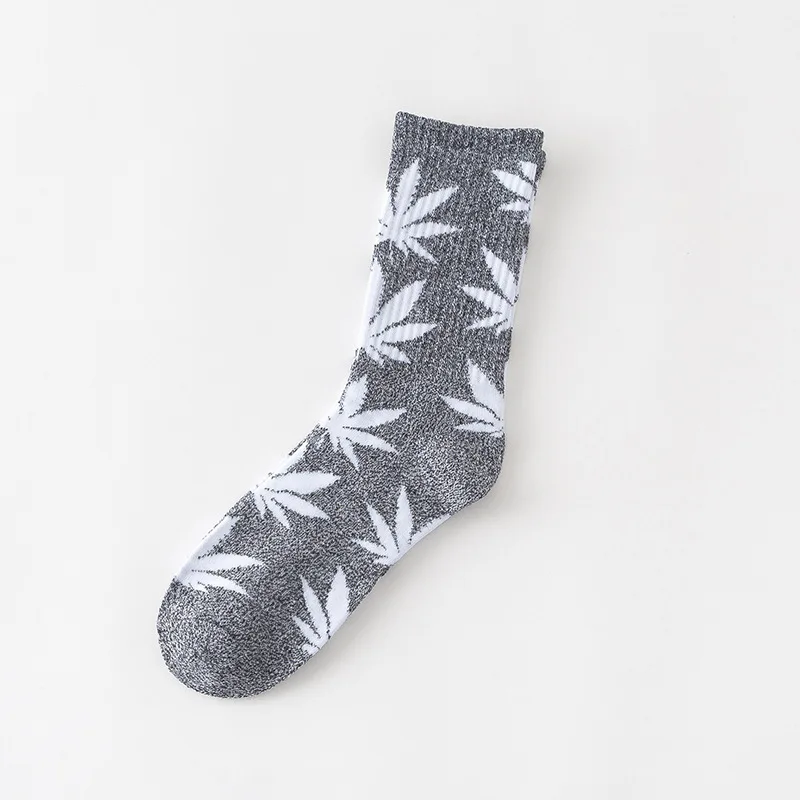 1 pair Men's Fashion Business Weed Hemp Cotton Socks Street Fashion Skateboard Couple Girls Harajuku Trend Socks Give Men a Gift - Цвет: huibai