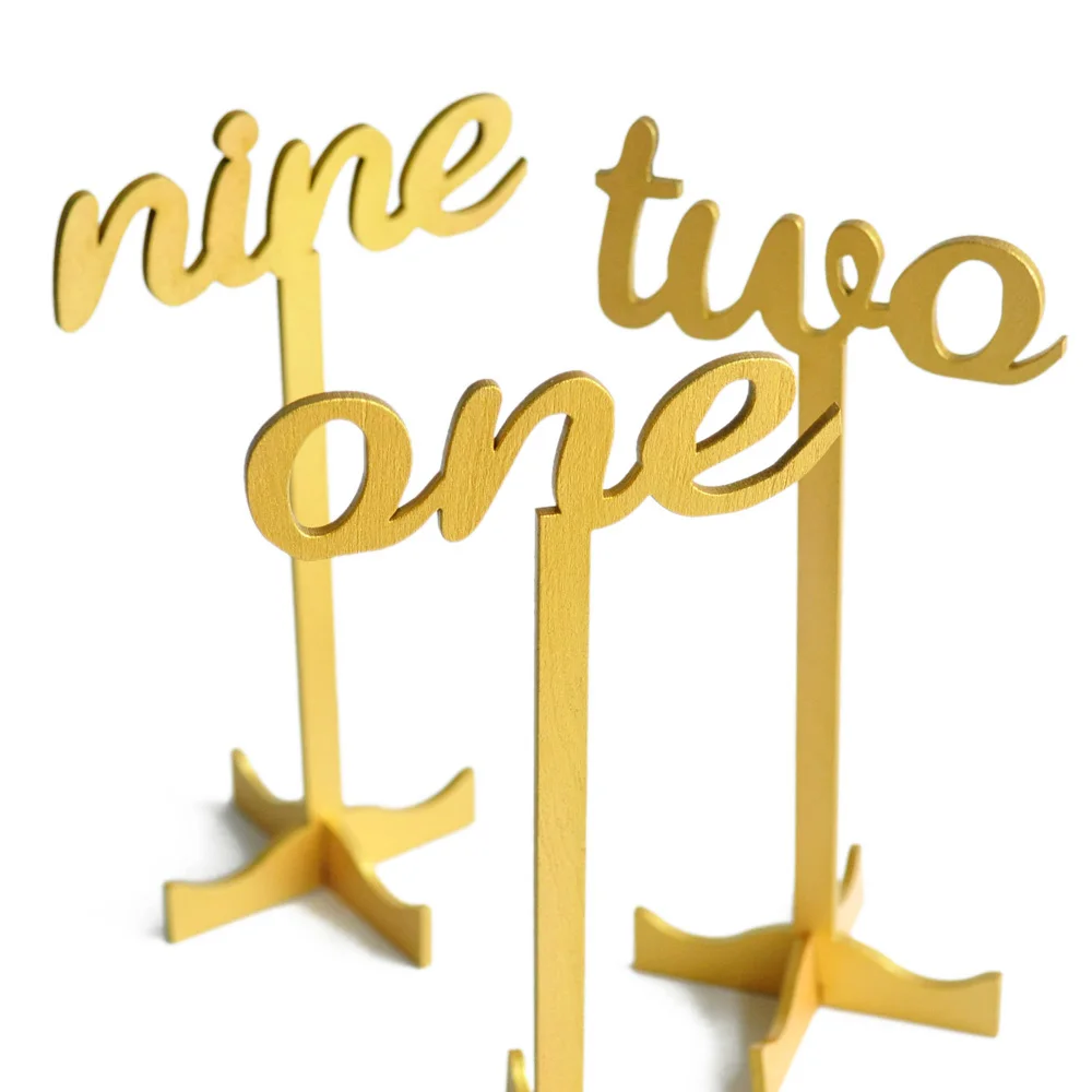 10pcs Wedding Table Numbers with Stands ,Wedding Table Numbers,Wooden