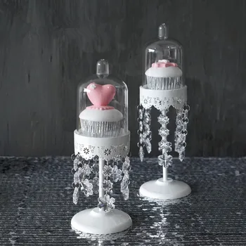 

Laciness mini-cake rack fashion crystal pendant cake pan tape transparent cover snack rack