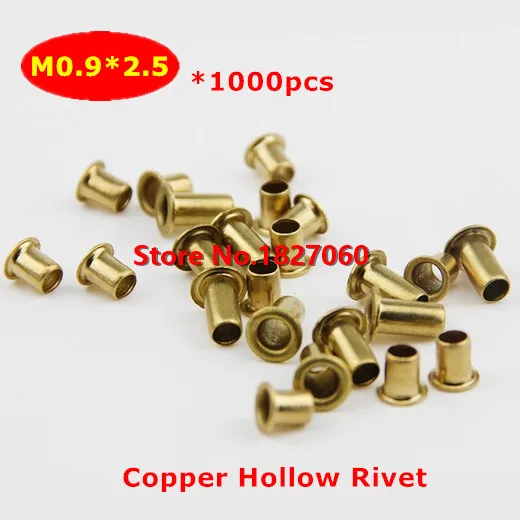 

1000pcs M0.9*2.5/3 Copper Hollow Rivet 0.9mm Brand Double-sided Circuit Board PCB vias nails / Copper Corns